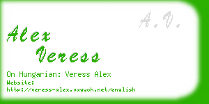 alex veress business card